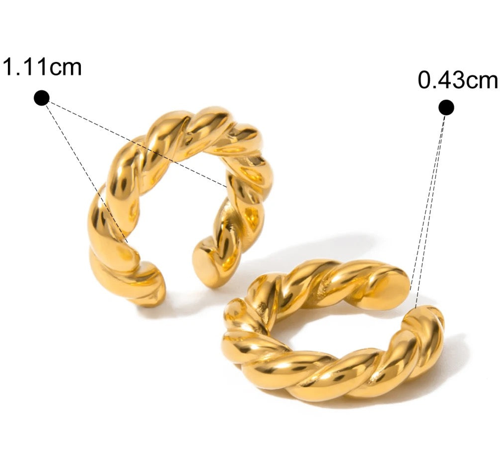 Ear cuff torsadé doré rigide L'or didon