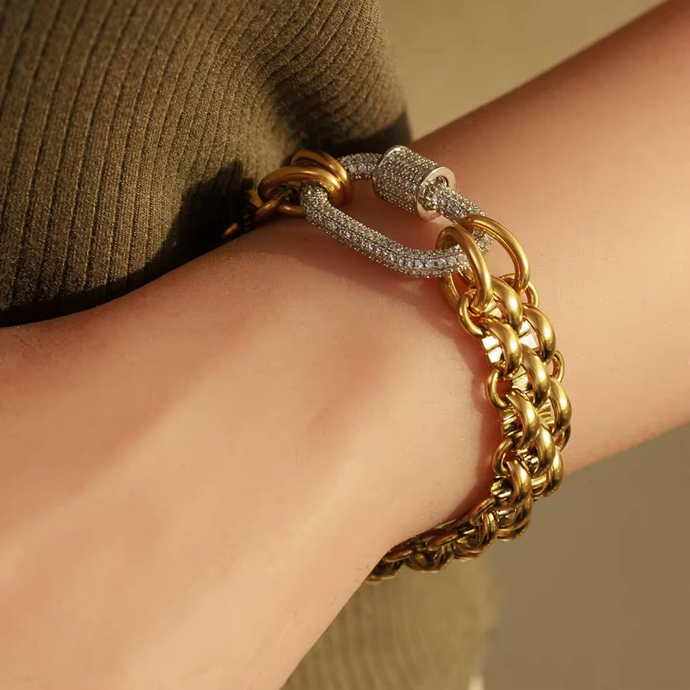Bracelet Eva L'or Didon chaine dorée avec fermoir argenté