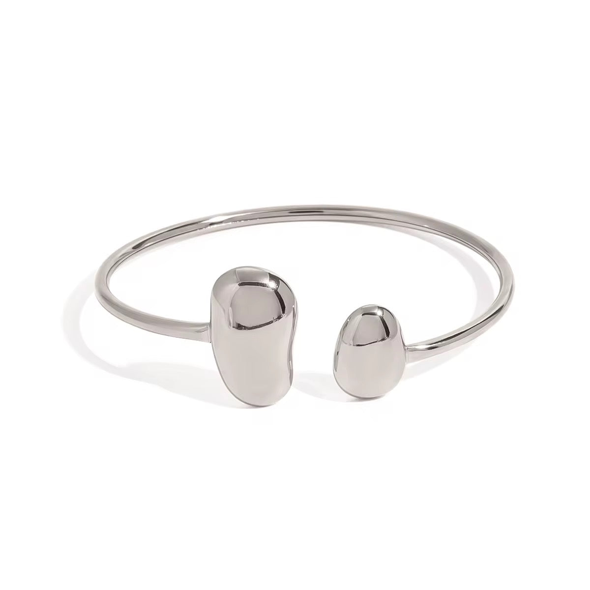Jonc argenté design minimaliste L'or Didon