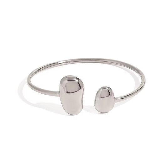 Jonc argenté design minimaliste L'or Didon