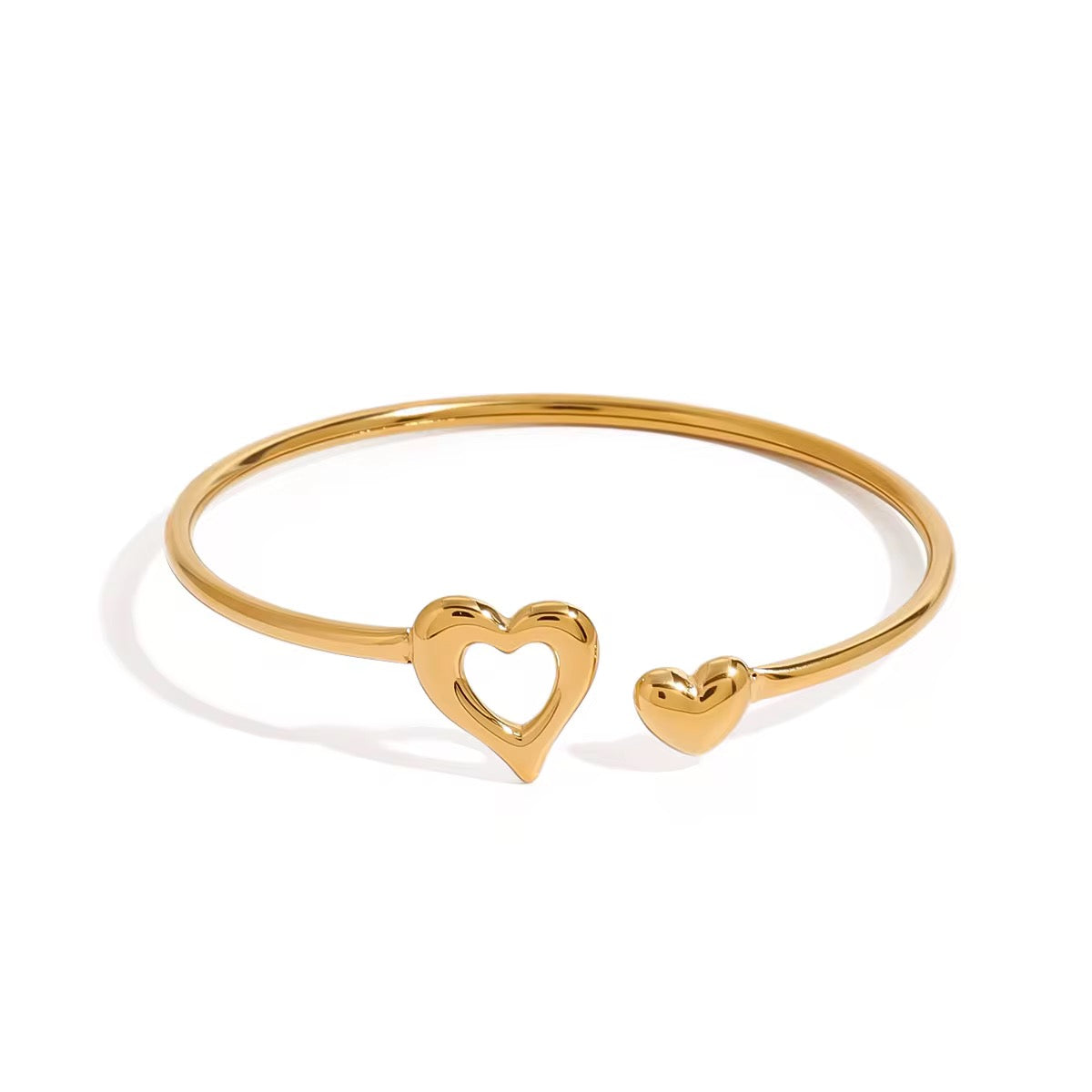 Bracelet jonc cœur doré à l'or fin L'or Didon