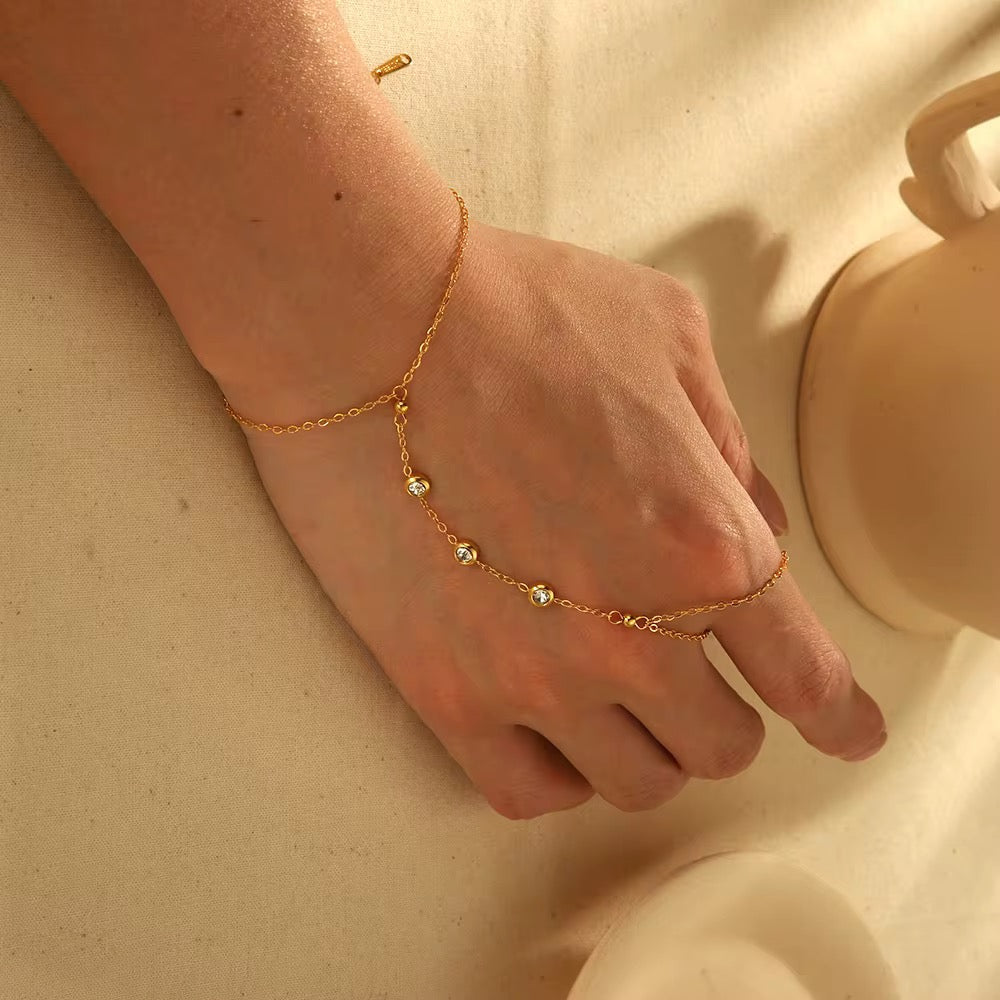 Chaîne de main zirconium dorée et argentée | Bracelet de main ajustable – L’Or Didon Paris L'or Didon