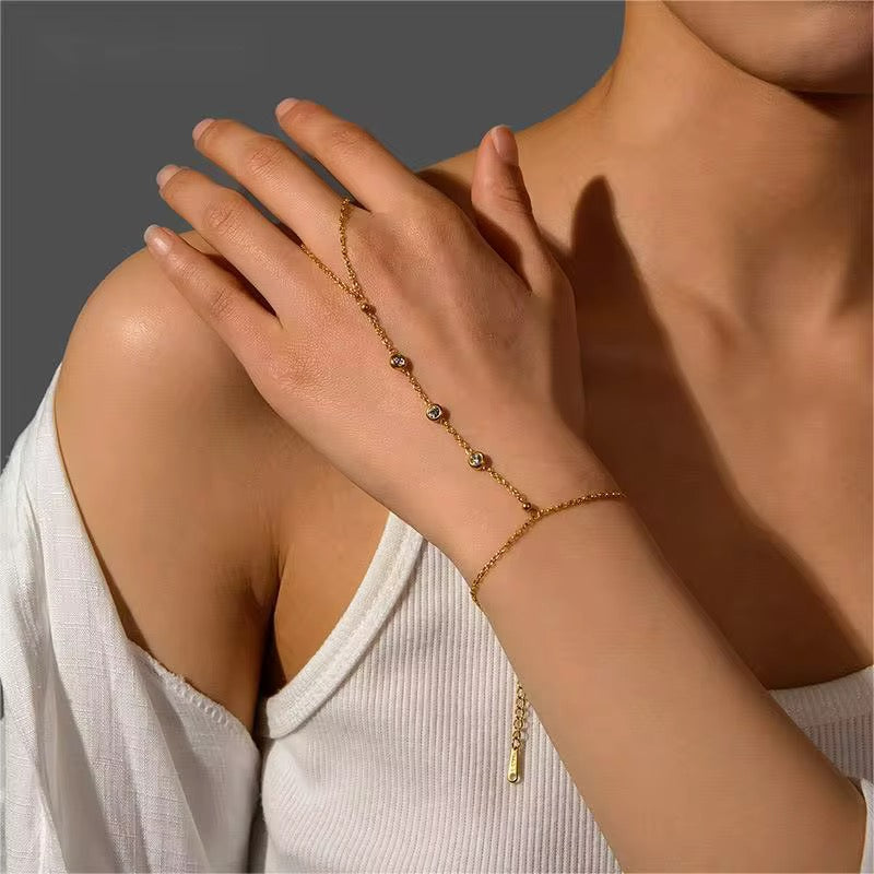 Chaîne de main zirconium dorée et argentée | Bracelet de main ajustable – L’Or Didon Paris L'or Didon