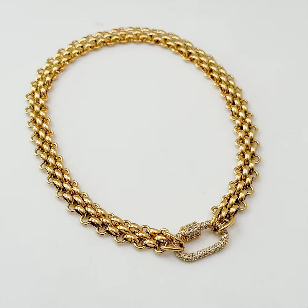 Collier Eva L'or Didon doré à l'or fin avec fermoir doré