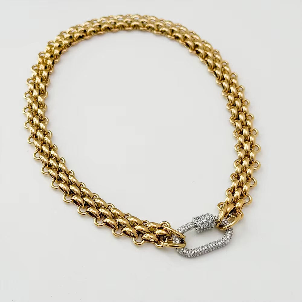 Collier Eva L'or Didon chaine doré à l'or fin avec fermoir argenté