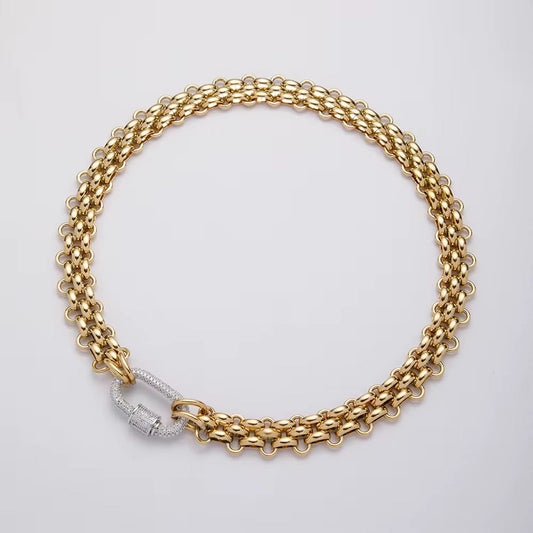 Collier Eva L'or Didon avec fermoir argenté