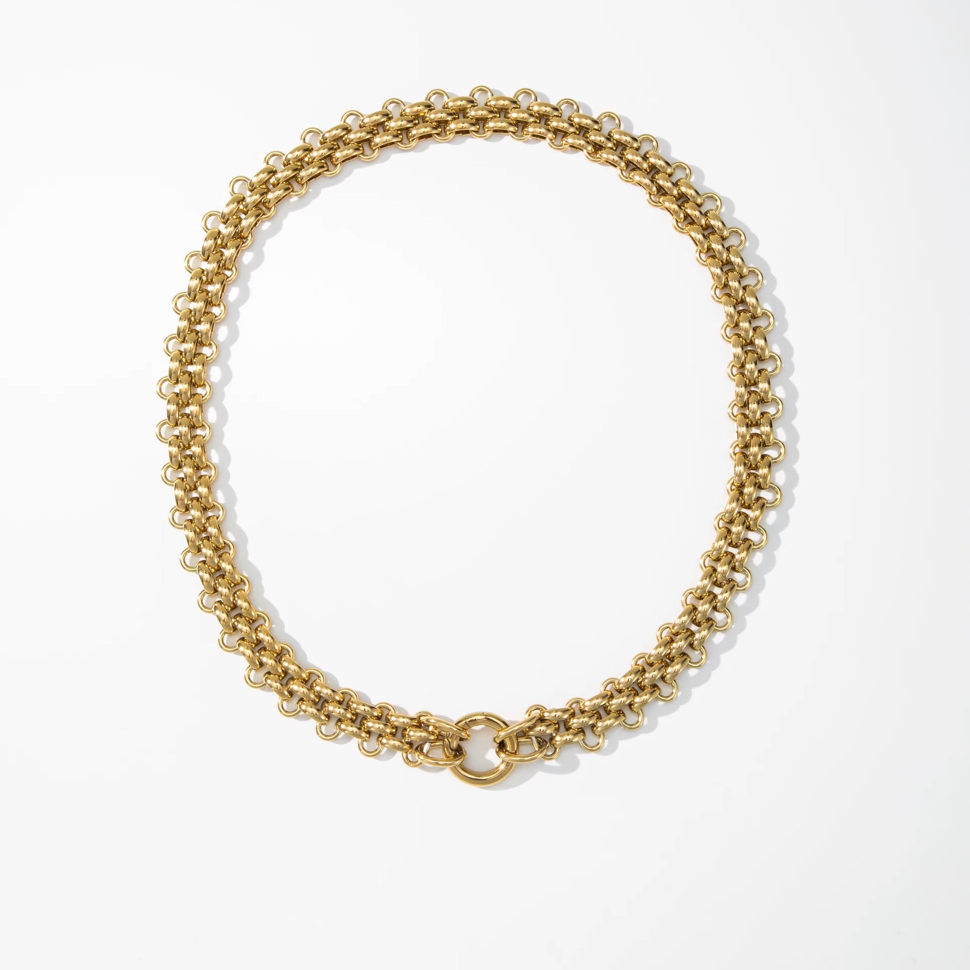 Collier ras-de-cou maille corde doré femme