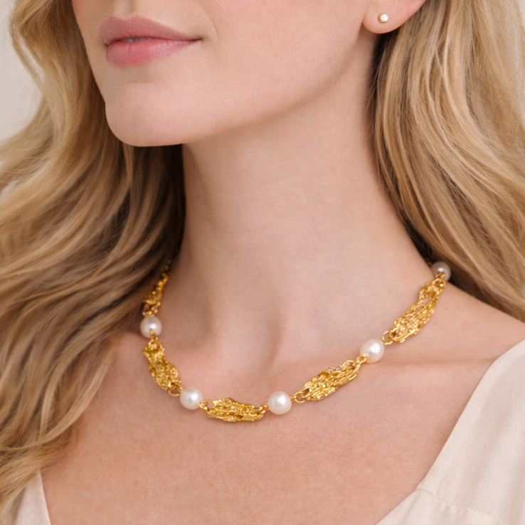 Collier perles naturelles et chaîne dorée – L’Or Didon