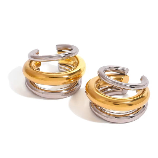 Ear cuff anneaux bicolore L'or Didon