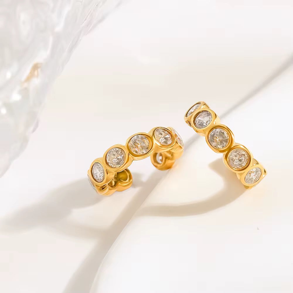 Ear cuff ornés de pierres de zirconium : waterproof L'or Didon