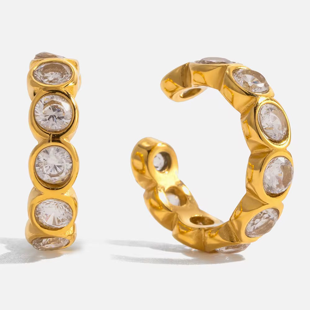 Ear cuff ornés de Pierre’s de zirconium : waterproof L'or Didon
