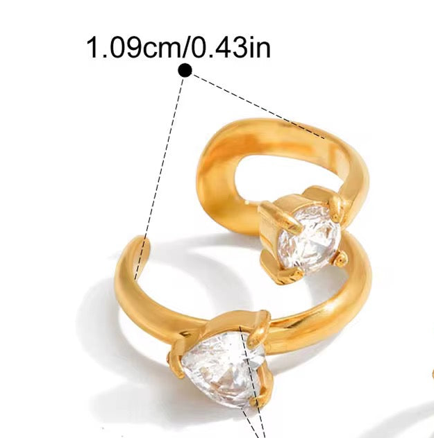 Ear cuff doré orné de pierre de zirconium L'or Didon