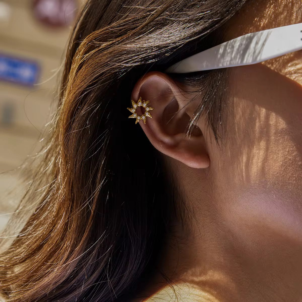 Ear cuff Soleil doré faux piercing waterproof L'or Didon