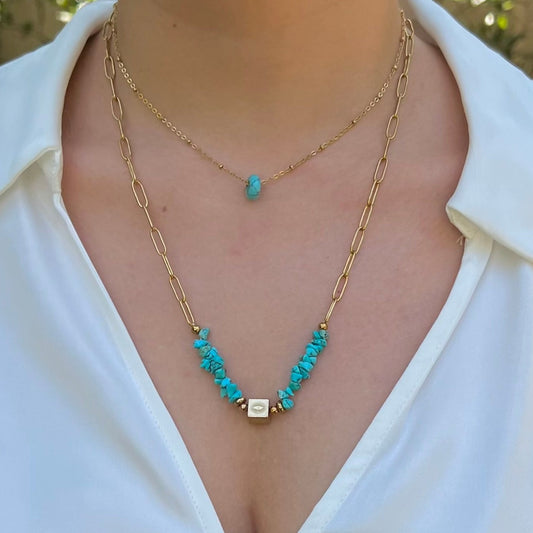 Gold Eye : Collier Turquoise, pierres naturelles