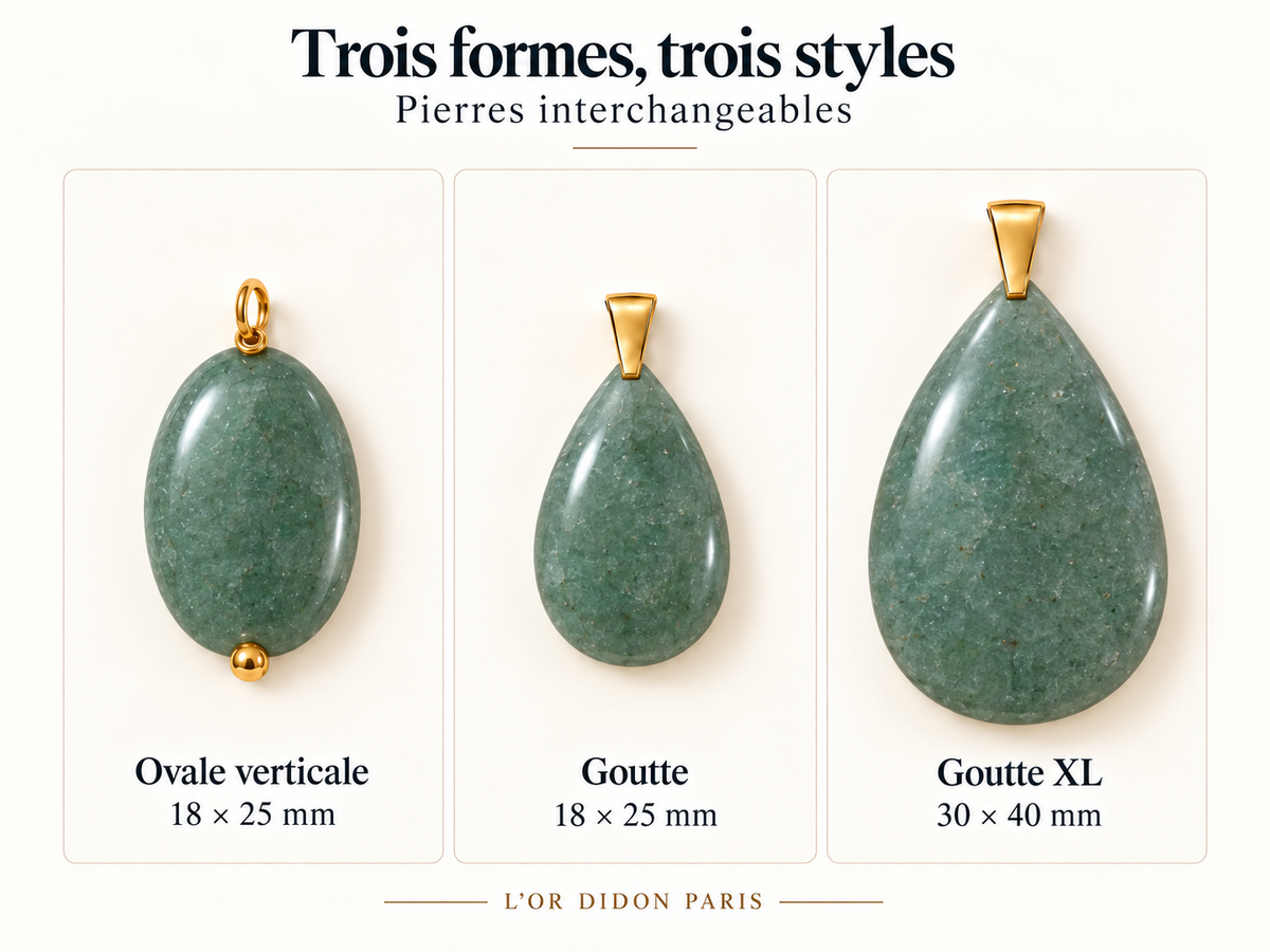 pendentifs pierres naturelles interchangeables 
