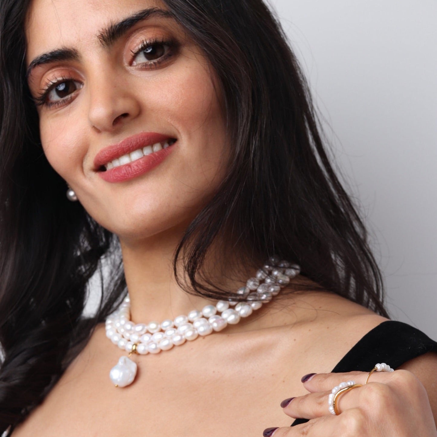 collier perles mariée