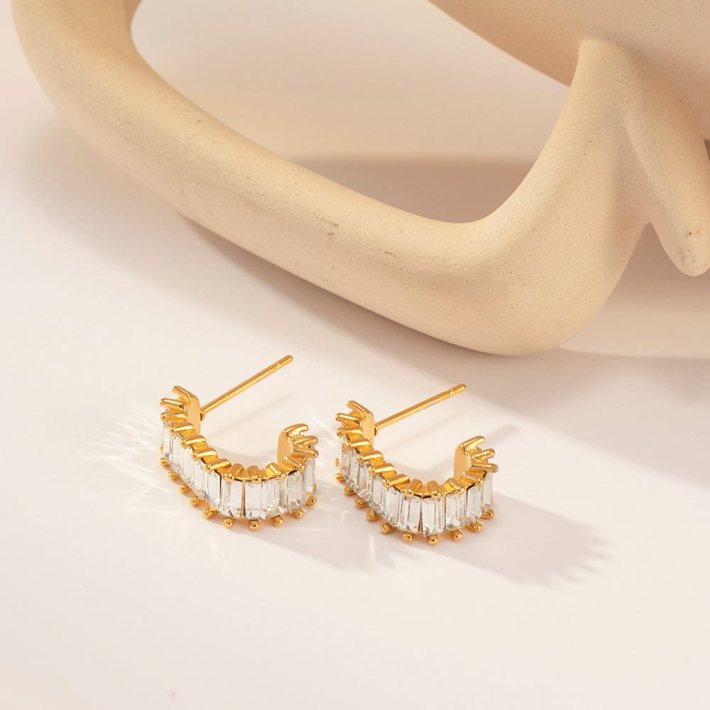 Pavé HOOP : Boucles d'oreilles